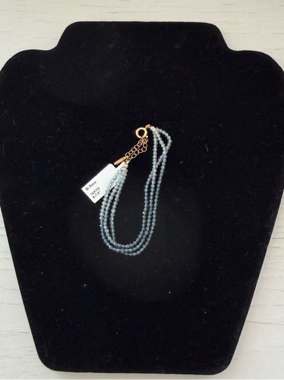 Kyle Chan triple Strand Sapphire Blue Beaded Bracelet
